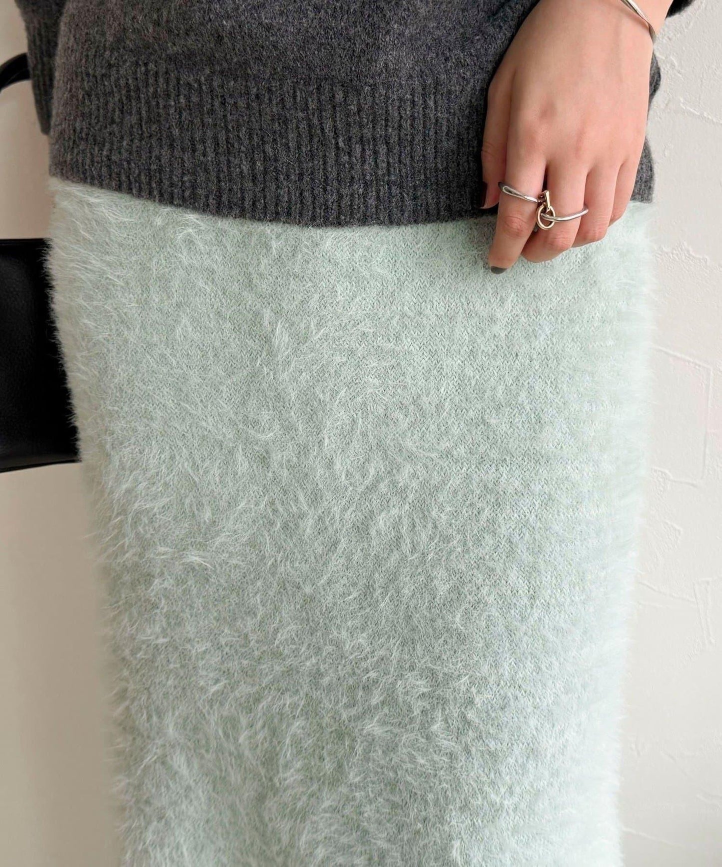 毛絨針織半身裙