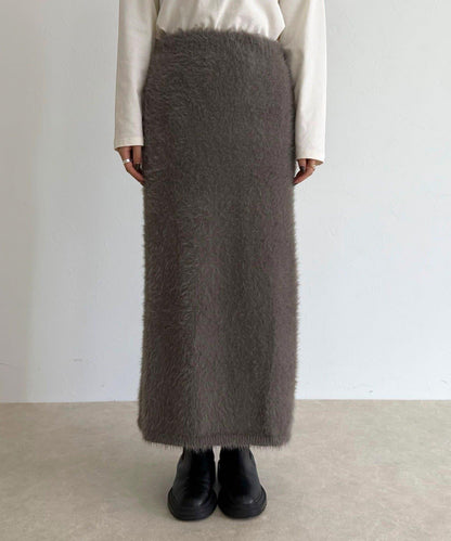 毛絨針織半身裙