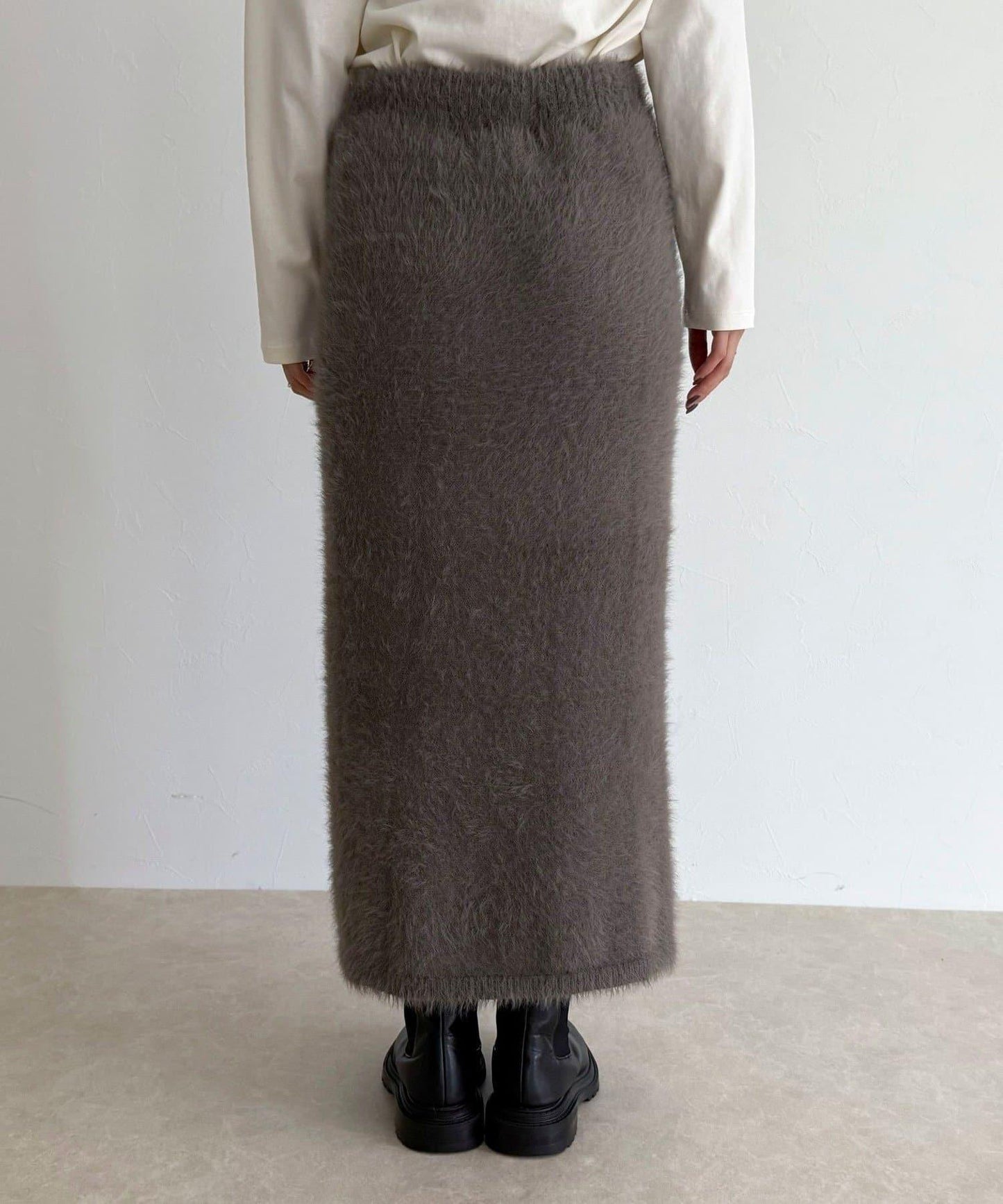 毛絨針織半身裙