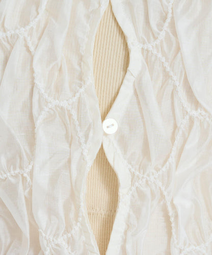 【2WAY】荷葉邊褶皺襯衫