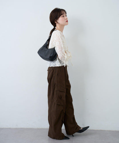 【2WAY/可收納500ml塑料瓶】半月造型單肩包