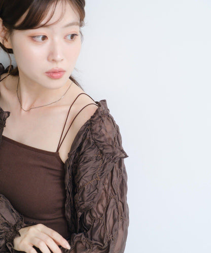 【2WAY】荷葉邊褶皺襯衫