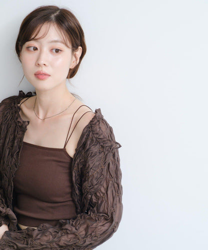 【2WAY】荷葉邊褶皺襯衫