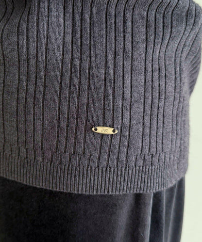 V領羅紋針織套頭衫