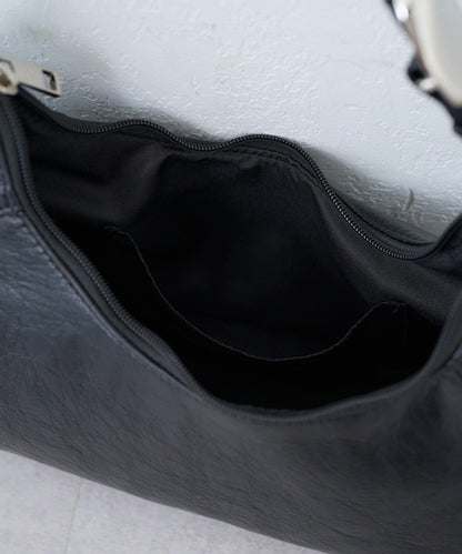 【2WAY/可收納500ml塑料瓶】半月造型單肩包