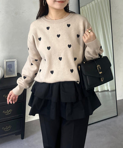 愛心刺繡衛衣風針織衫