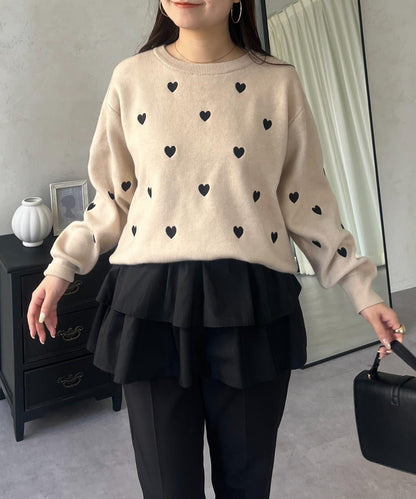 愛心刺繡衛衣風針織衫