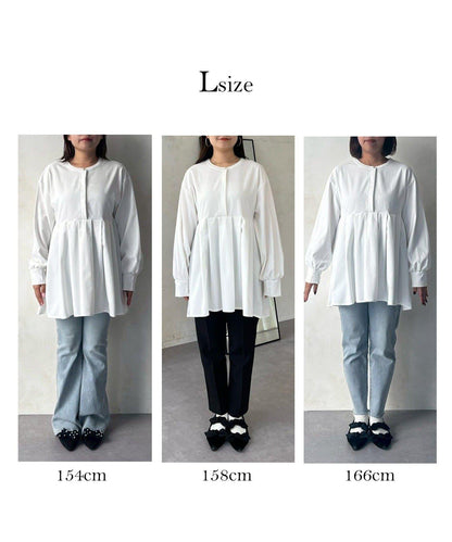 珍珠紐扣褶皺百褶荷葉邊上衣