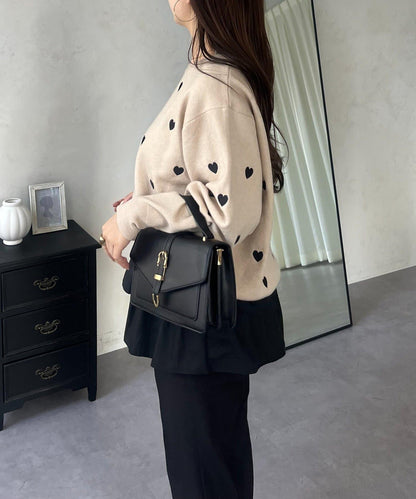 愛心刺繡衛衣風針織衫