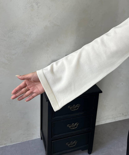 褶皺荷葉邊一字肩針織衫