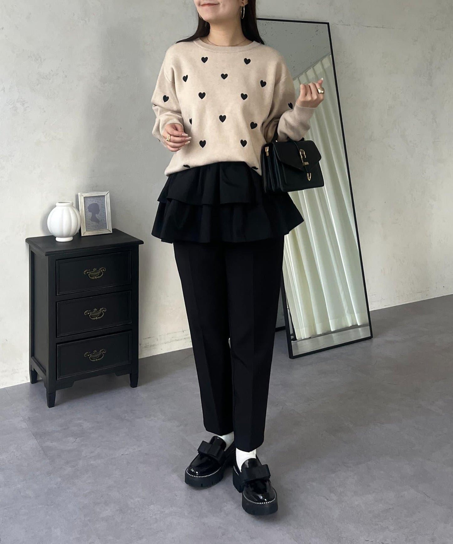 愛心刺繡衛衣風針織衫