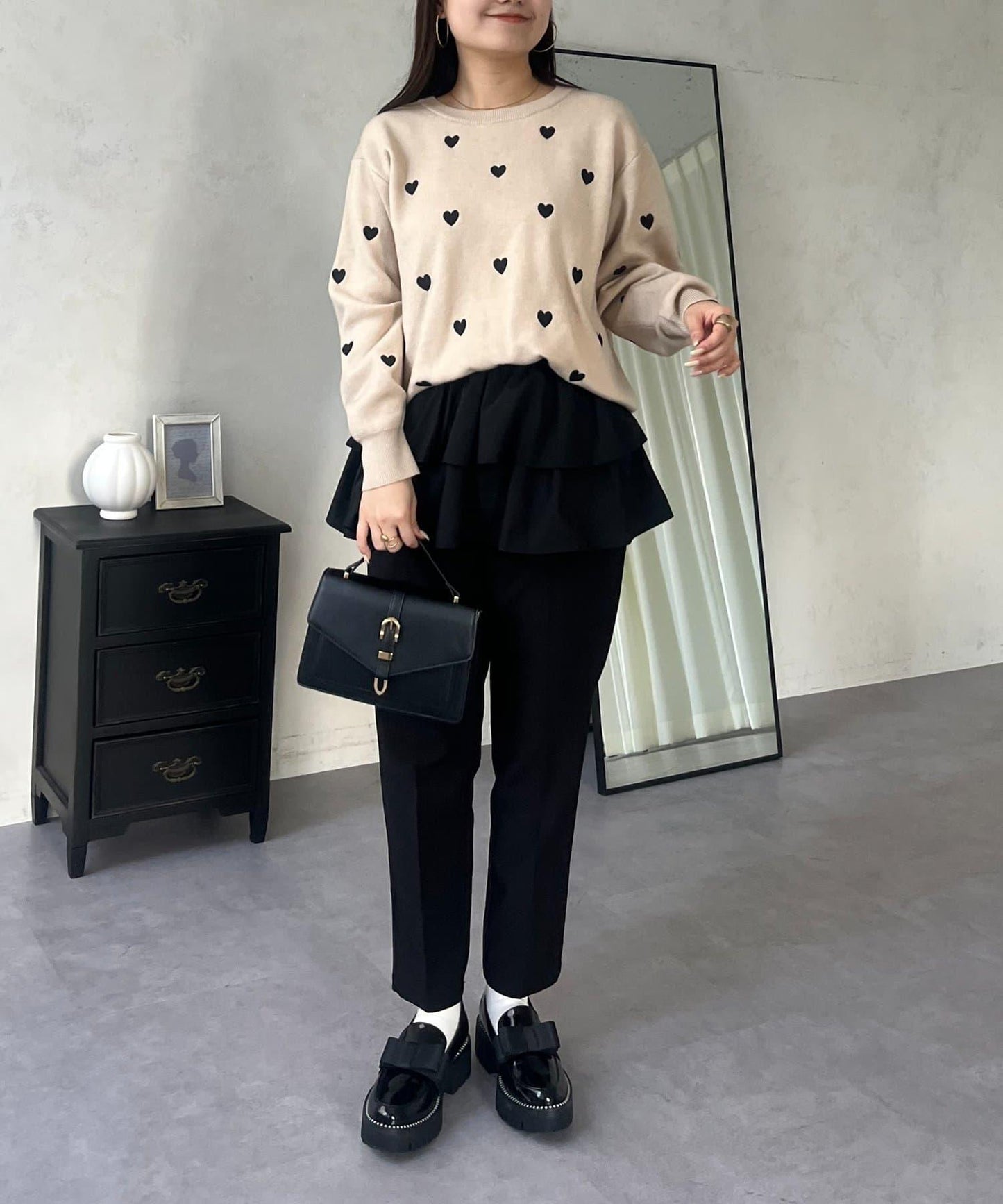 愛心刺繡衛衣風針織衫