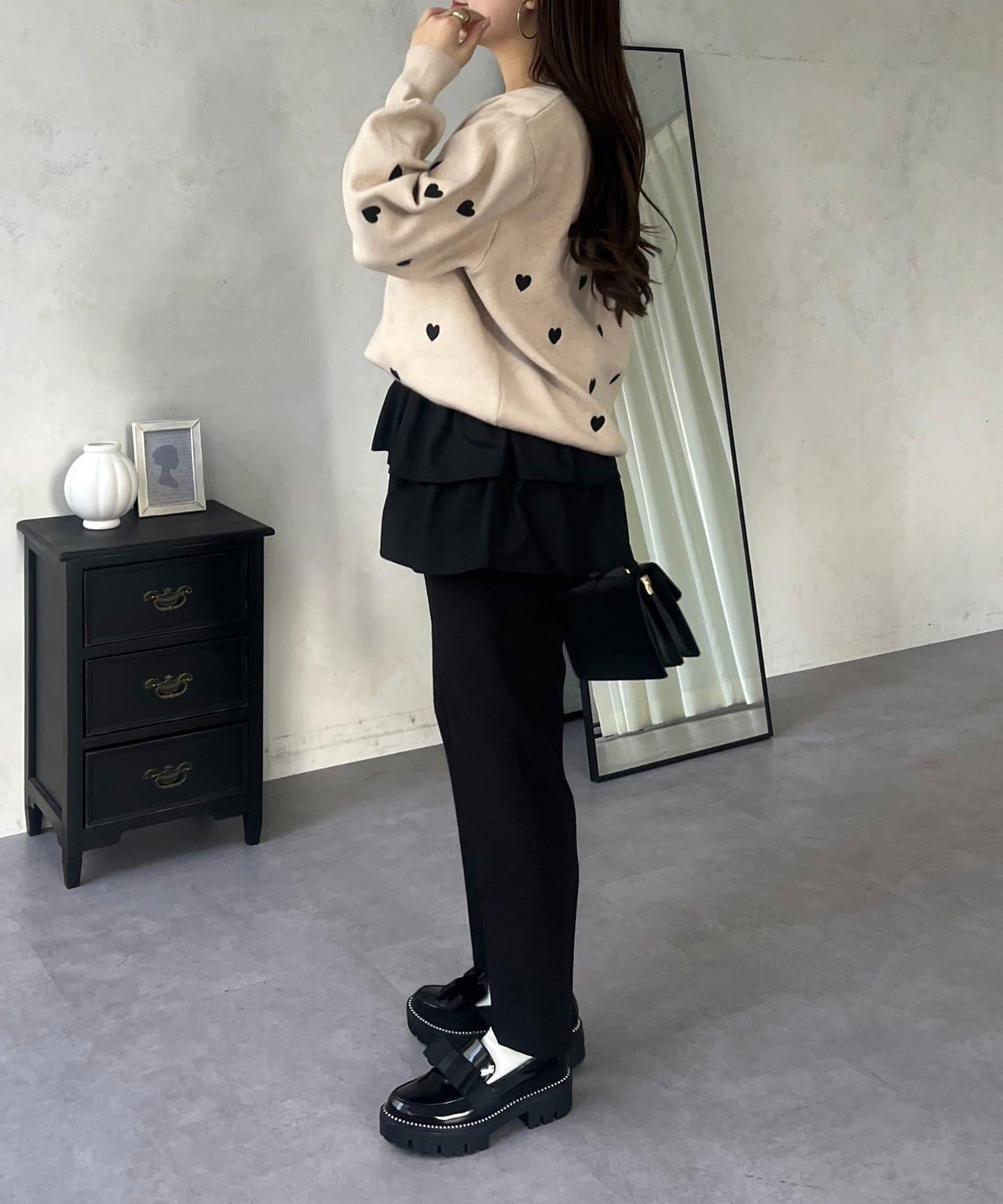 愛心刺繡衛衣風針織衫