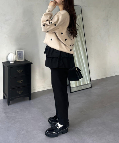 愛心刺繡衛衣風針織衫