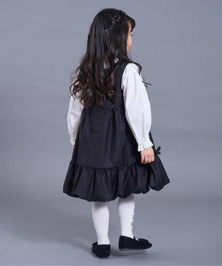 帶蝴蝶結泡泡吊帶連衣裙