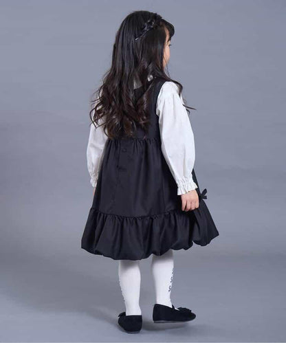 帶蝴蝶結泡泡吊帶連衣裙