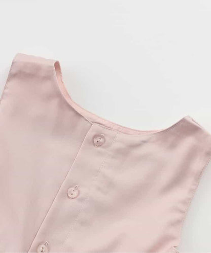 帶蝴蝶結泡泡吊帶連衣裙