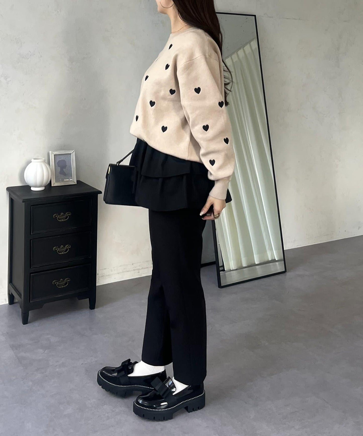 愛心刺繡衛衣風針織衫