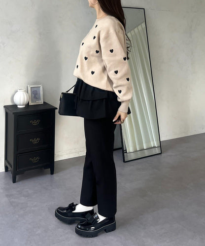 愛心刺繡衛衣風針織衫