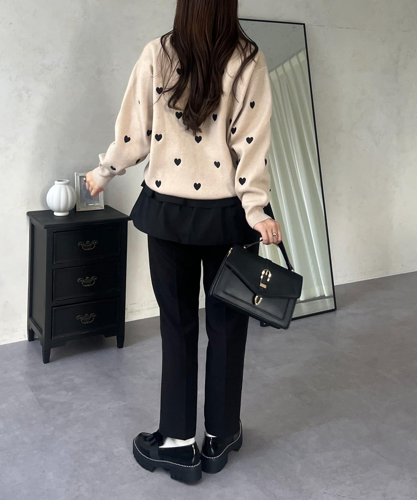 愛心刺繡衛衣風針織衫