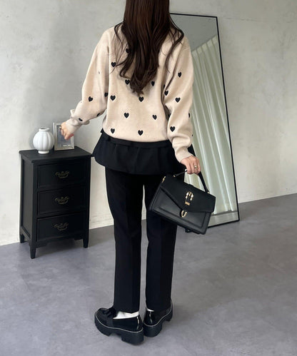 愛心刺繡衛衣風針織衫