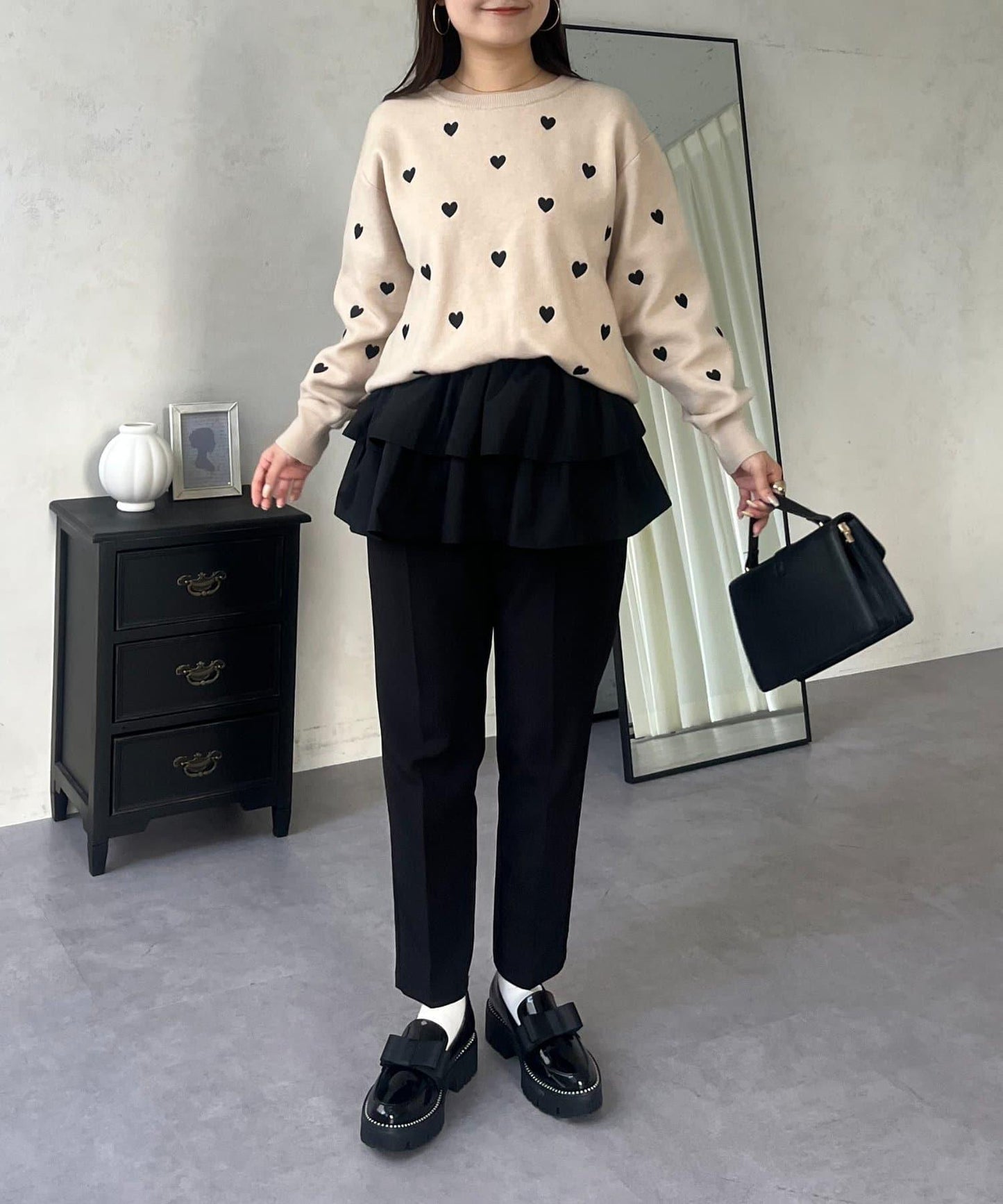 愛心刺繡衛衣風針織衫