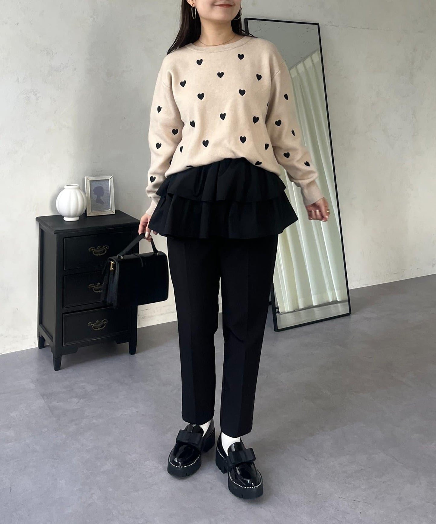 愛心刺繡衛衣風針織衫