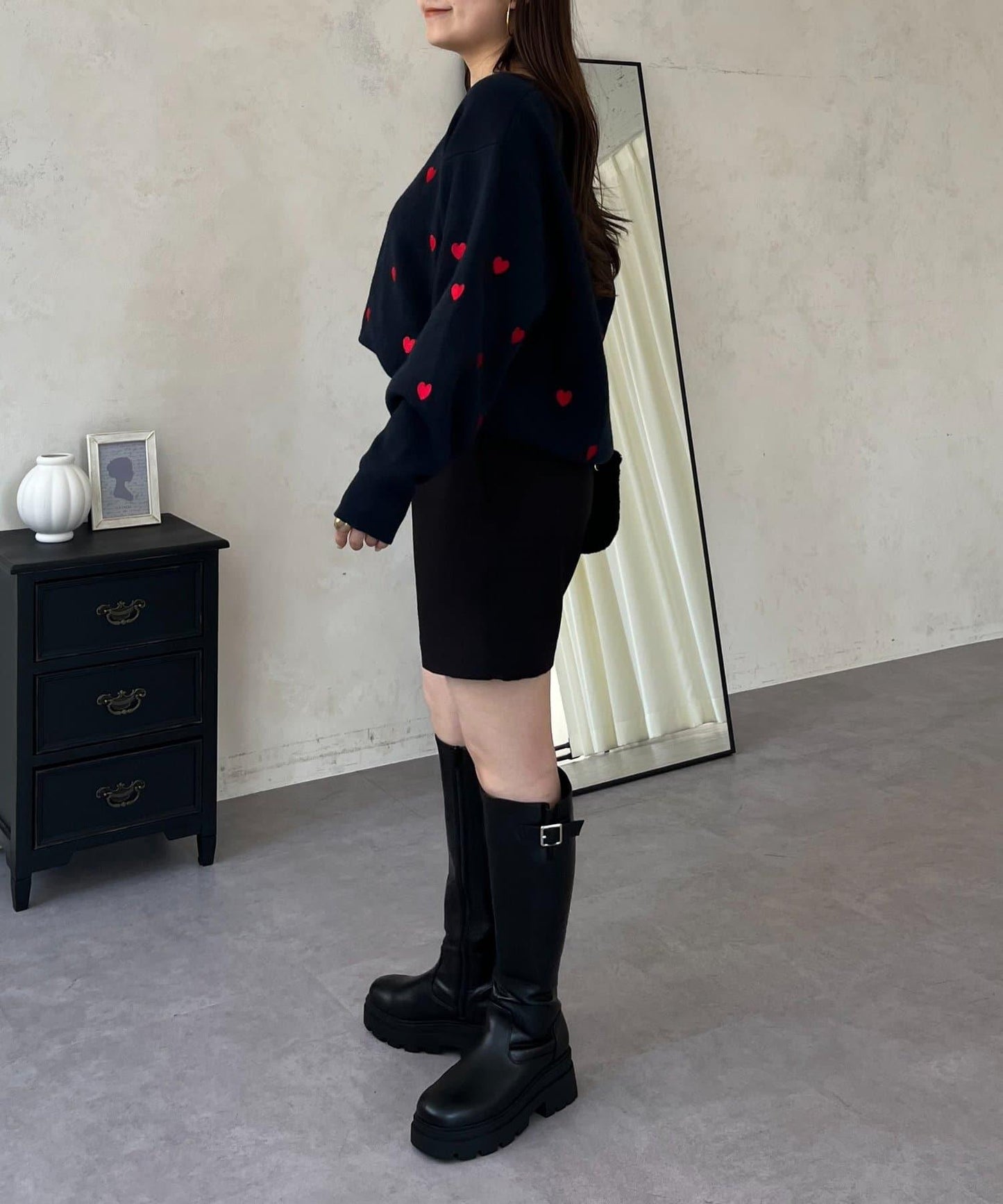 愛心刺繡衛衣風針織衫