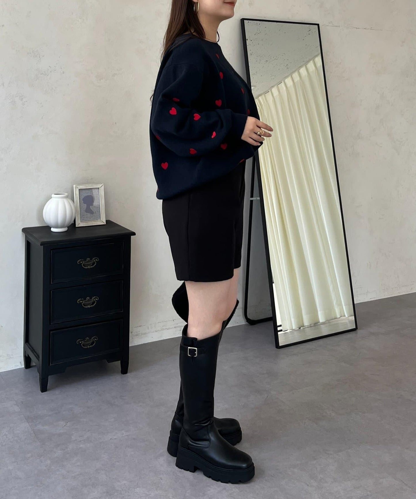 愛心刺繡衛衣風針織衫