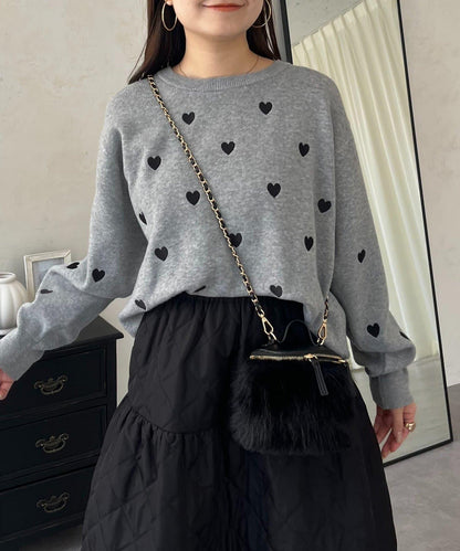 愛心刺繡衛衣風針織衫