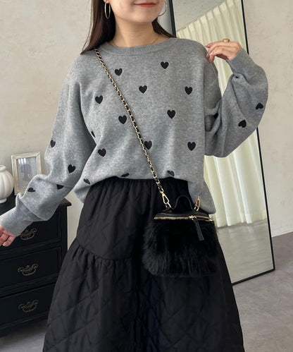 愛心刺繡衛衣風針織衫