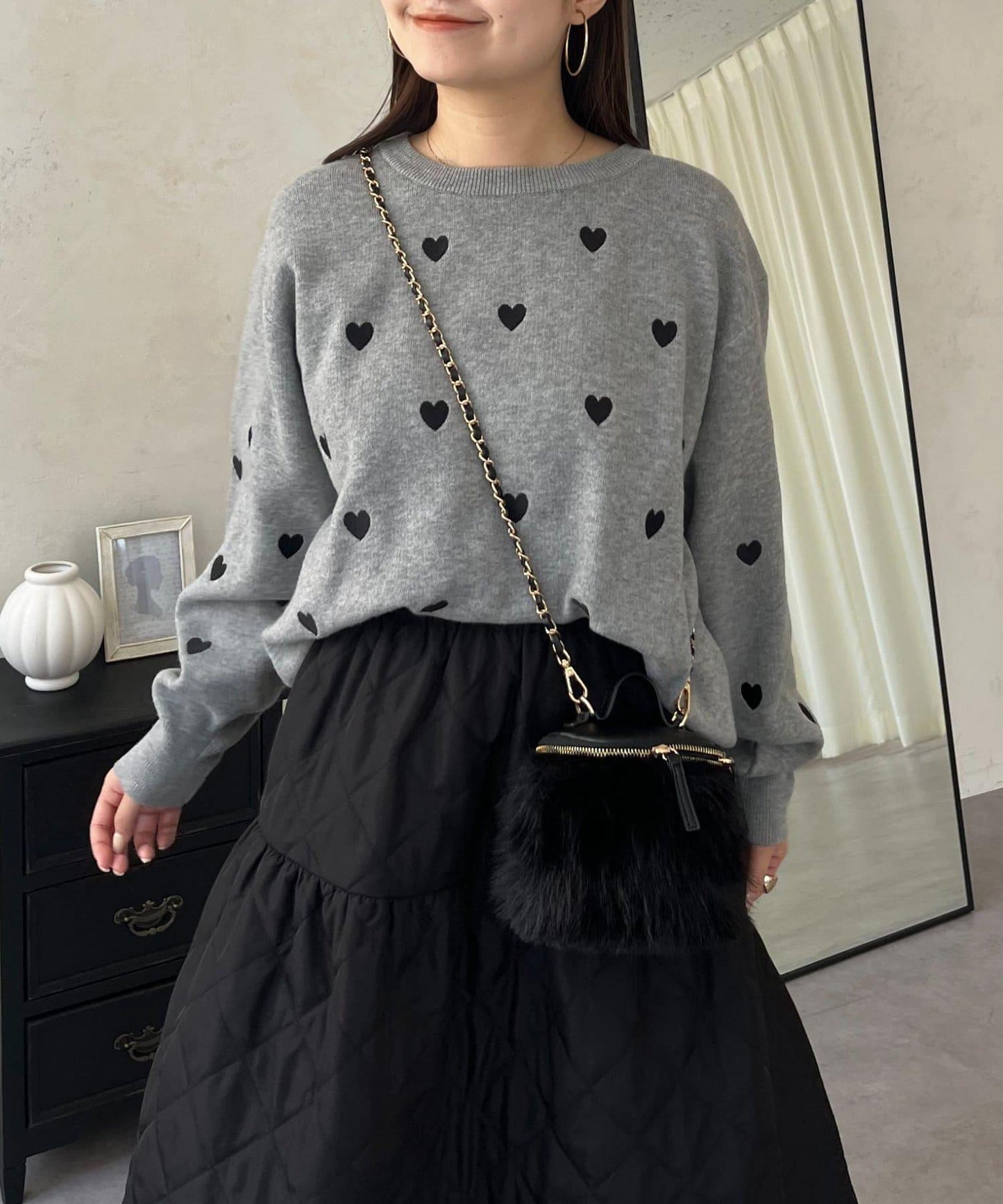 愛心刺繡衛衣風針織衫