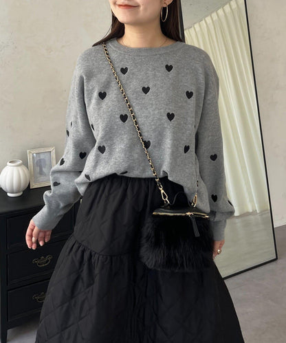愛心刺繡衛衣風針織衫
