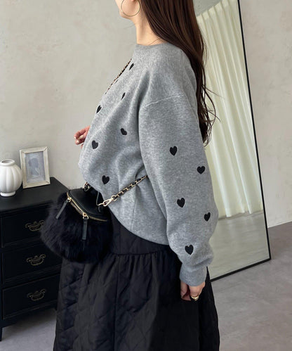 愛心刺繡衛衣風針織衫