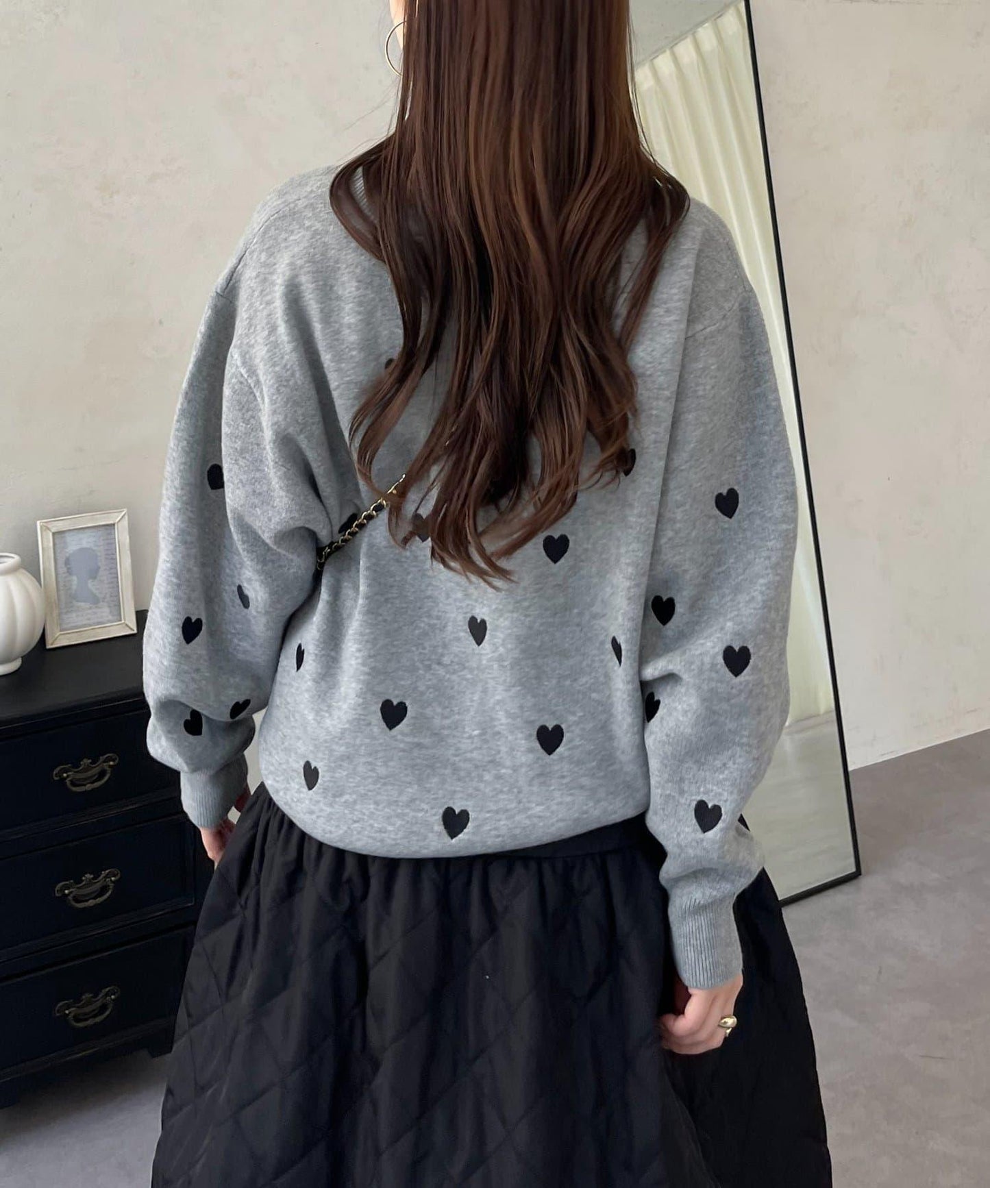 愛心刺繡衛衣風針織衫
