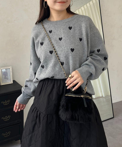 愛心刺繡衛衣風針織衫