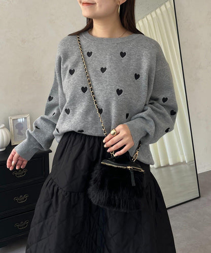 愛心刺繡衛衣風針織衫