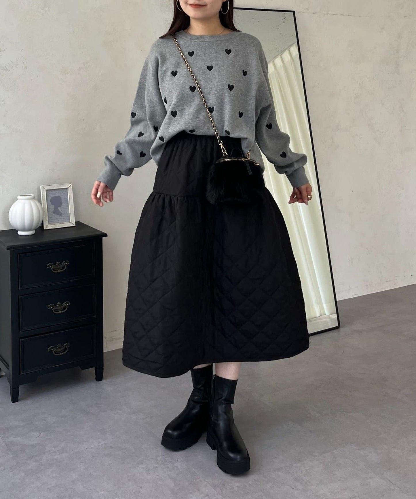 愛心刺繡衛衣風針織衫