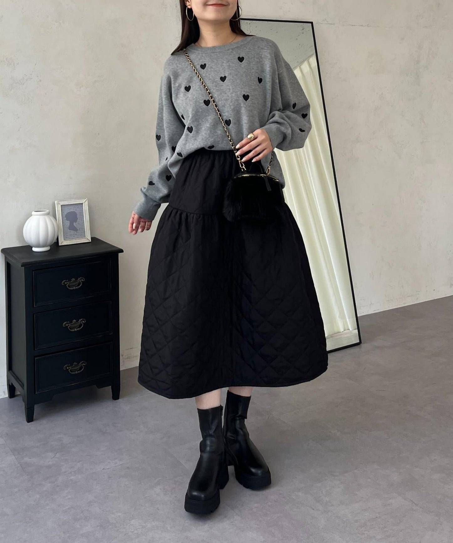 愛心刺繡衛衣風針織衫