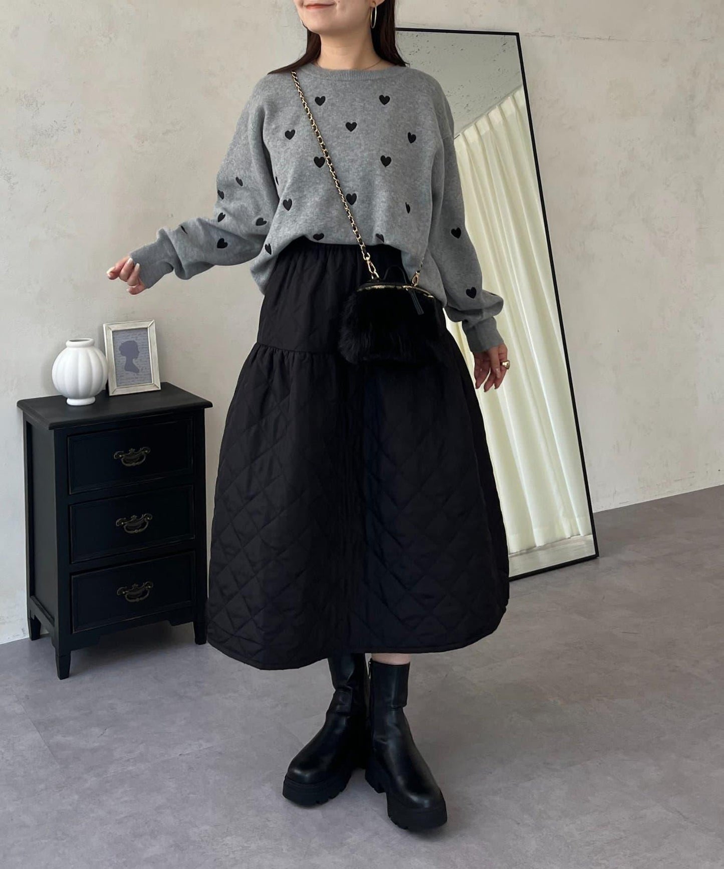 愛心刺繡衛衣風針織衫