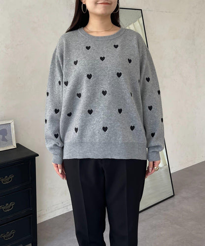 愛心刺繡衛衣風針織衫