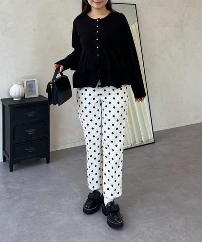 下襬荷葉邊針織開衫