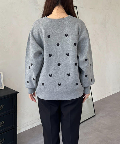 愛心刺繡衛衣風針織衫