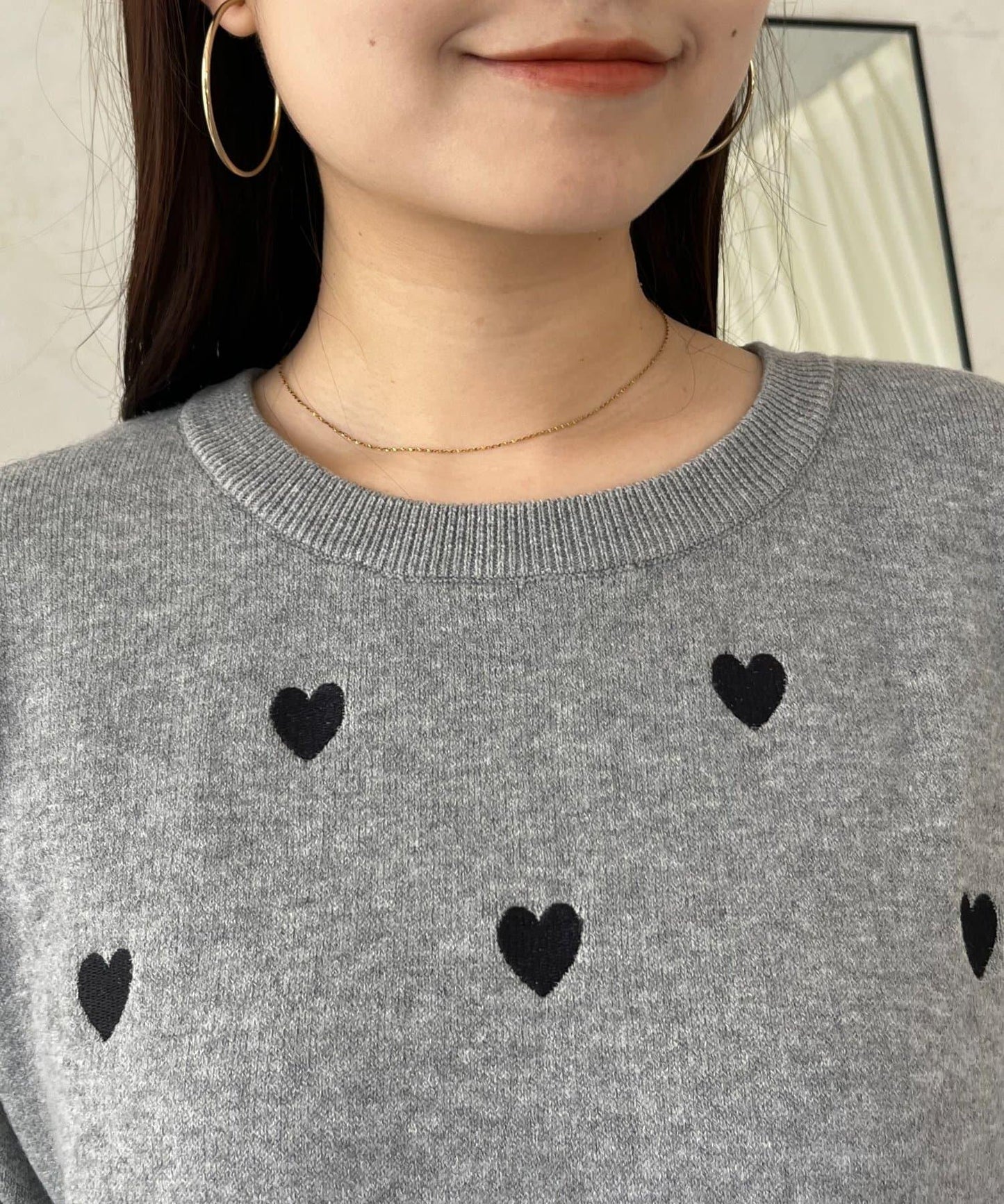 愛心刺繡衛衣風針織衫