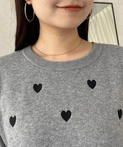 愛心刺繡衛衣風針織衫