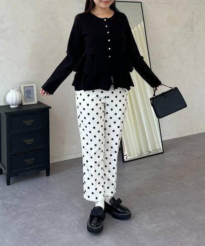 下襬荷葉邊針織開衫