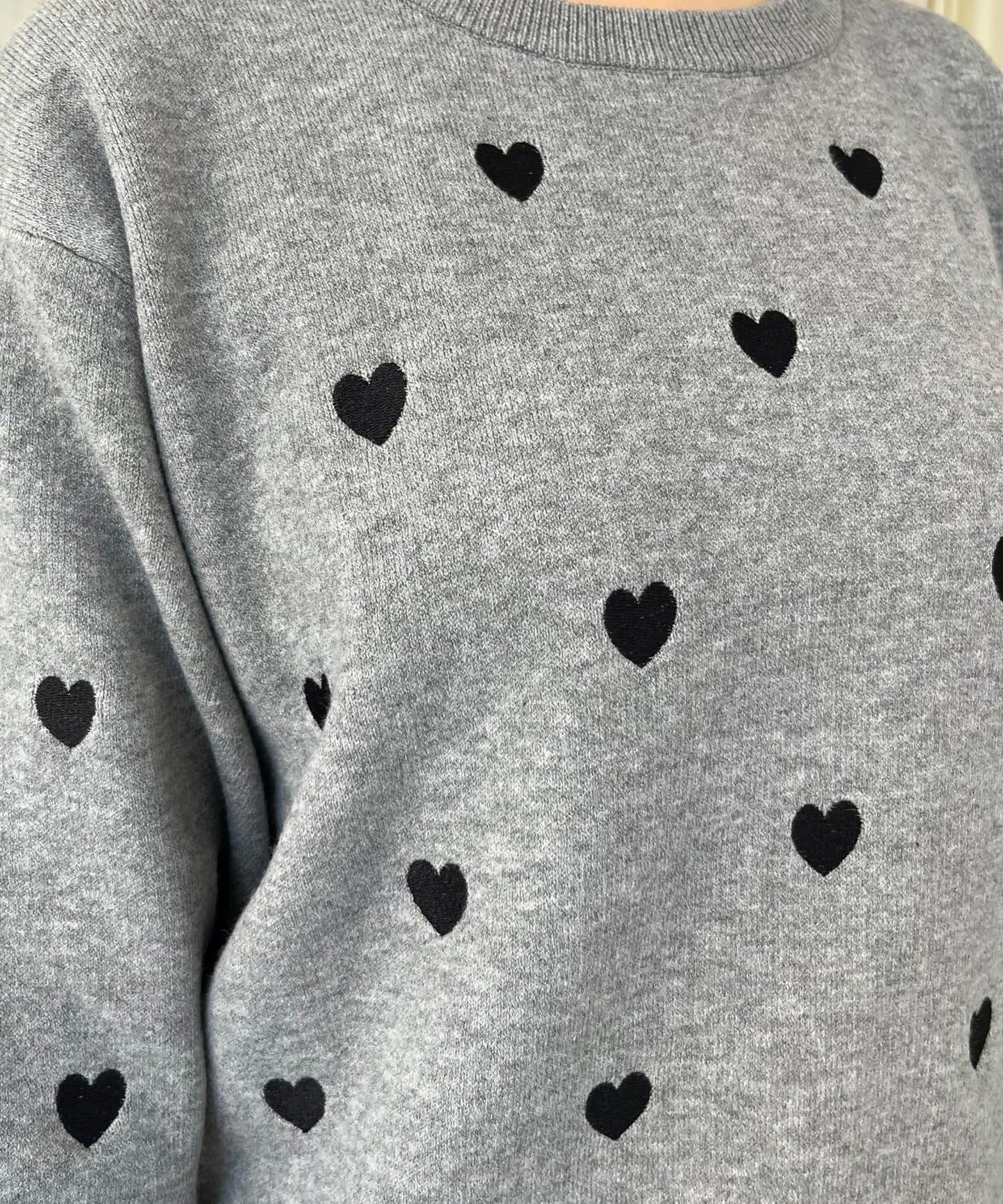 愛心刺繡衛衣風針織衫