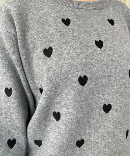 愛心刺繡衛衣風針織衫