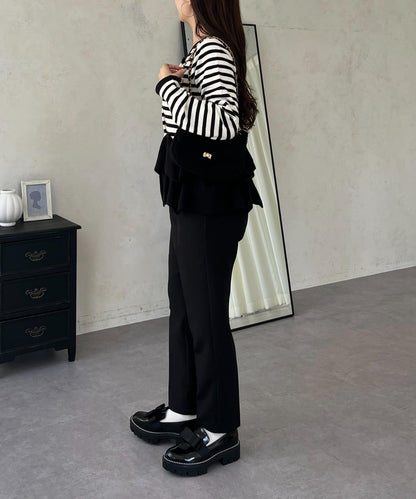 下襬荷葉邊針織開衫