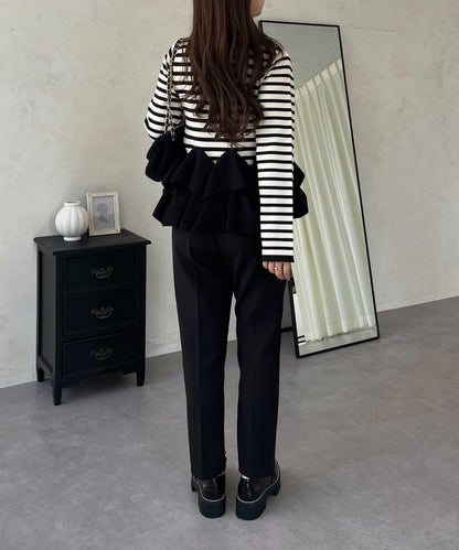 下襬荷葉邊針織開衫